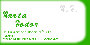 marta hodor business card